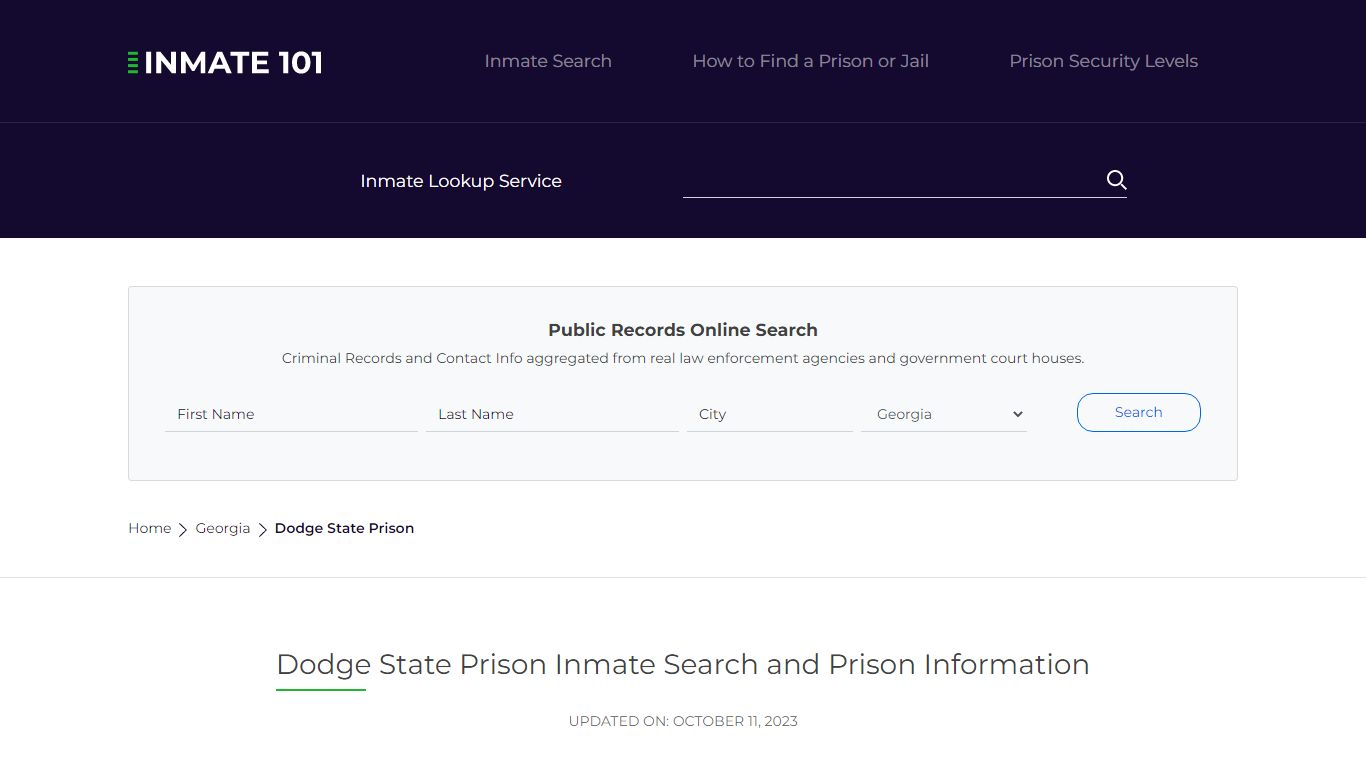 Dodge State Prison Inmate Search and Prison Information